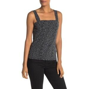 Bobeau Women's Ribbed Marl Tank Top Marled Square Neck